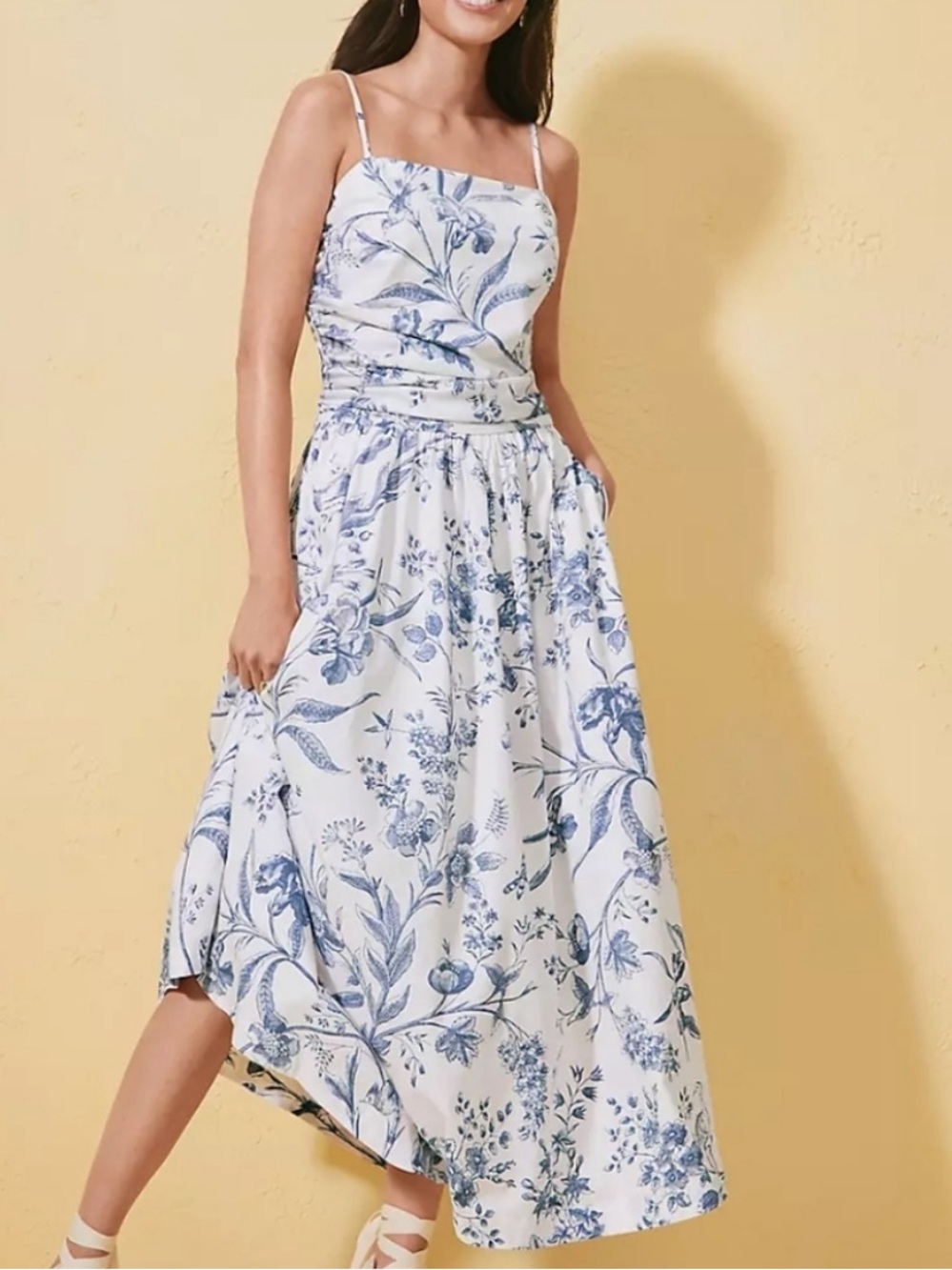 Loft Bird Toile Strappy
Midi Pocket Dress  (size 12)